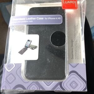 Black Leather Case for iPhone 4/4S